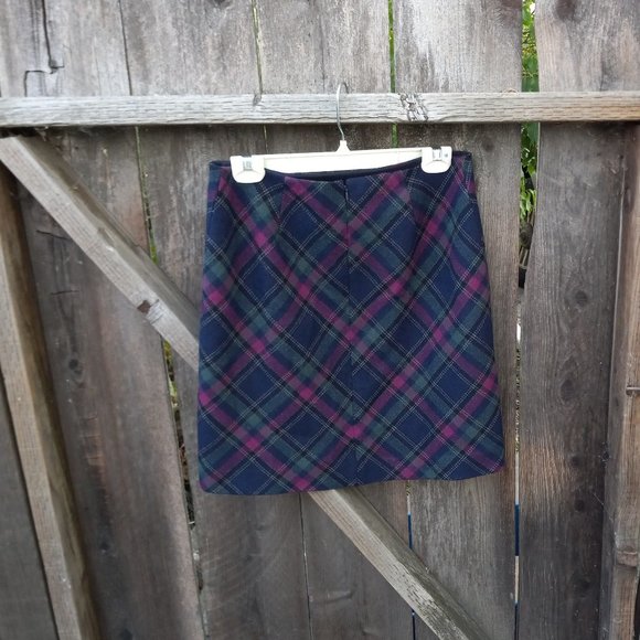 Tartan Plaid Wool Skirt Preppy Dark Academia Grunge Old Money Clueless 6P - Picture 3 of 12